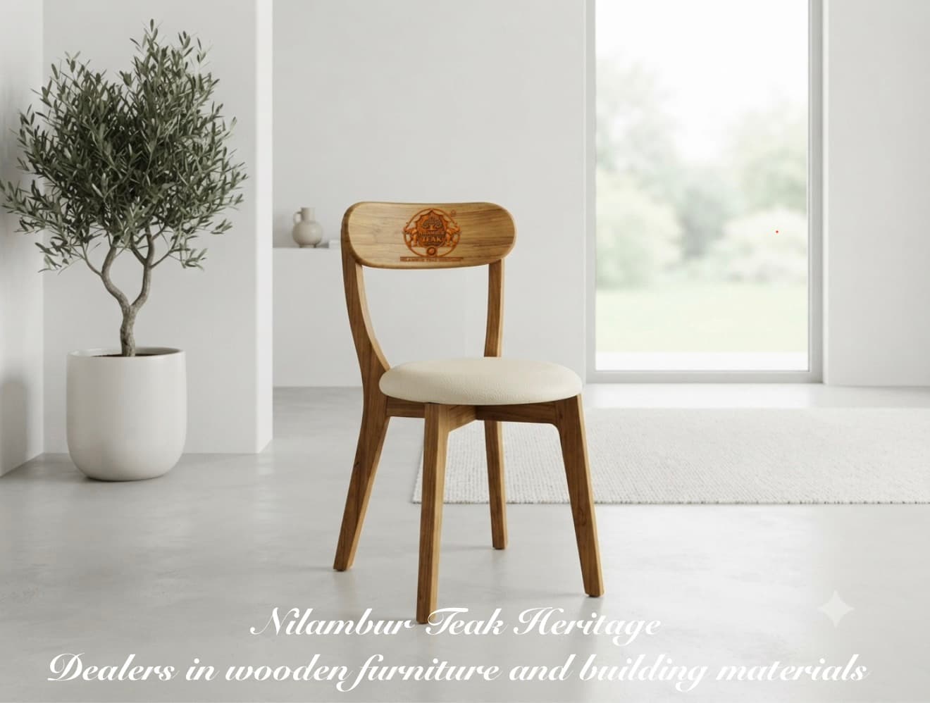 Curved-Back Upholstered Dining Chair