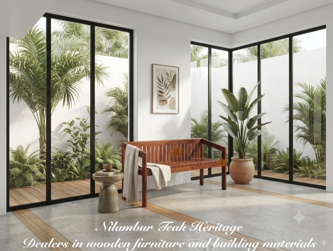 Apex Slope-Frame Solid Teak Sit-Out Bench