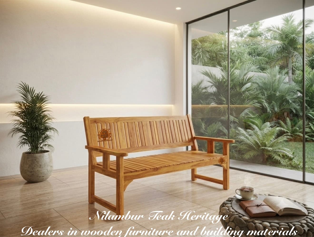 Sanctuary Split-Panel Teak Sit-Out Bench
